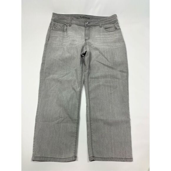 Chicos platinum gray crop denim pant size L/12 - Picture 1 of 7